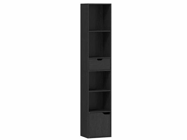 Boekenkast, boekenplank, opbergkast met lade, kast, open vakken - afbeelding 2 van  3