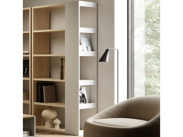 Boekenkast ellana 7 open vakken-lichte eik/wit - afbeelding 1 van  7