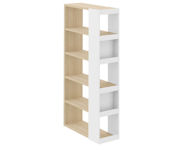 Boekenkast ellana 7 open vakken-lichte eik/wit - afbeelding 2 van  7