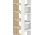Boekenkast ellana 7 open vakken-lichte eik/wit - afbeelding 2 van  7