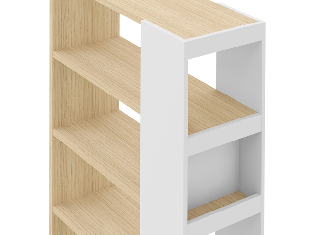Boekenkast ellana 7 open vakken-lichte eik/wit - afbeelding 6 van  7
