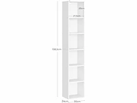 Boekenkast, halfopen hoge kast met 6 compartimenten - afbeelding 1 van  7