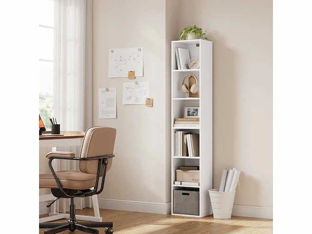 Boekenkast, halfopen hoge kast met 6 compartimenten - afbeelding 2 van  7