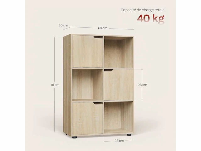 Boekenkast, kubuskast 59,6x29x91cm - afbeelding 3 van  8
