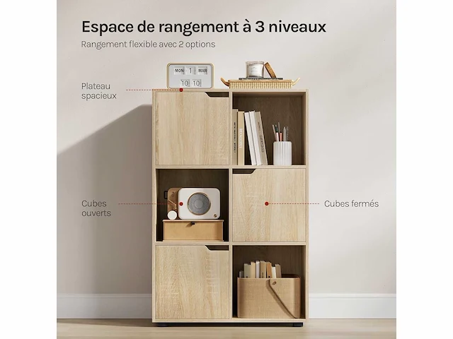 Boekenkast, kubuskast 59,6x29x91cm - afbeelding 5 van  8