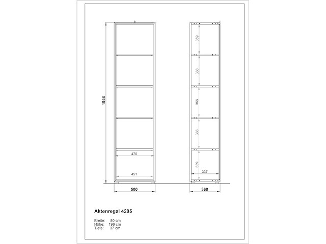 Boekenkast mouna 50cm - eik/wit - afbeelding 3 van  3