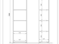 Boekenkast mouna 50cm - eik/wit - afbeelding 3 van  3