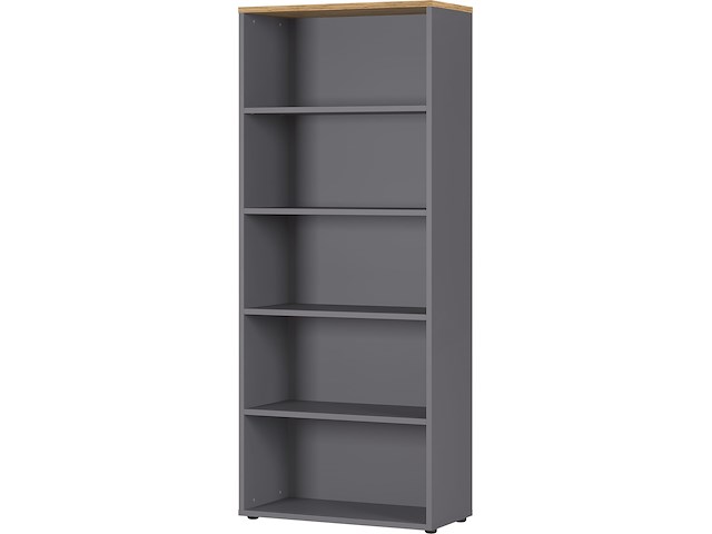 Boekenkast osmond 80cm - grafiet/eik - afbeelding 2 van  4
