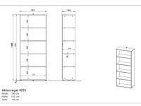 Boekenkast osmond 80cm - grafiet/eik - afbeelding 4 van  4