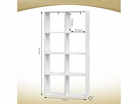 Boekenkast plankkubus 4 niveaus 8 compartimenten - afbeelding 3 van  4