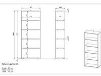 Boekenkast presley 80cm - lichtgrijs - afbeelding 4 van  4