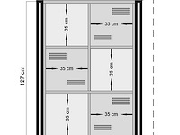 Boekenkast sapphire - 89x35x127cm - 3 deuren - zwart metaal/eikdecor - afbeelding 6 van  6