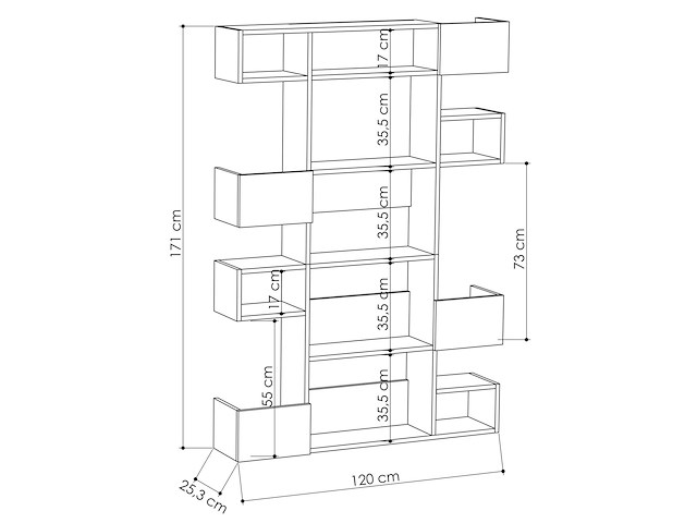 Boekenplank niho - 100% melamine - wit - afbeelding 3 van  3