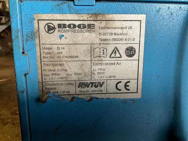 Boge d14 407 luchtcompressor toebehoren - afbeelding 6 van  6