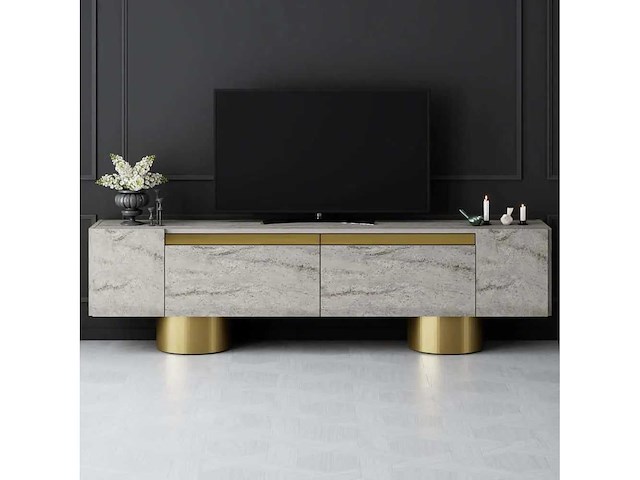 Bohem-spaanplaat en metalen tv-meubel - afbeelding 10 van  10