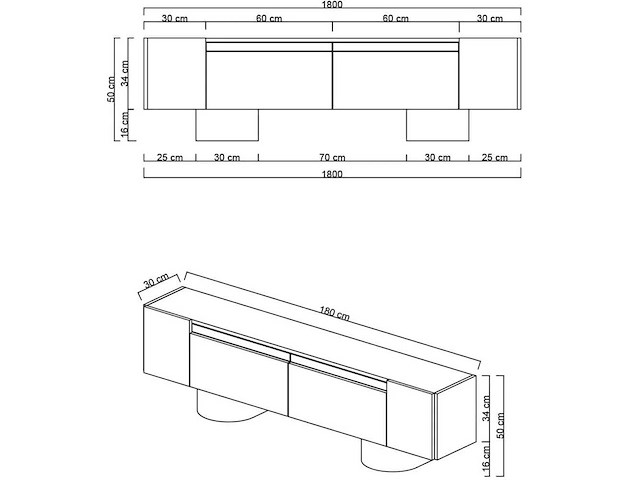 Bohem-spaanplaat en metalen tv-meubel - afbeelding 5 van  5
