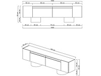 Bohem-spaanplaat en metalen tv-meubel - afbeelding 5 van  5