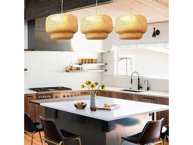 Boho handgemaakte meerlaagse hanglamp - afbeelding 3 van  3