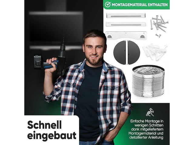 Bomann du 7610 g 60 cm afzuigkap - zwart - afbeelding 5 van  7