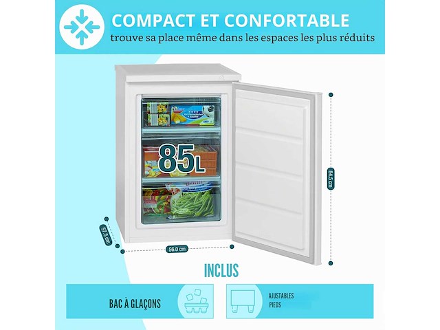 Bomann freezer 85l wit gs2186-1-wit - afbeelding 1 van  3