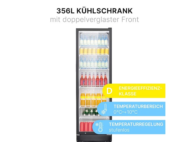 Bomann glazen deur koelkast ksg 7351 zwart - afbeelding 2 van  7