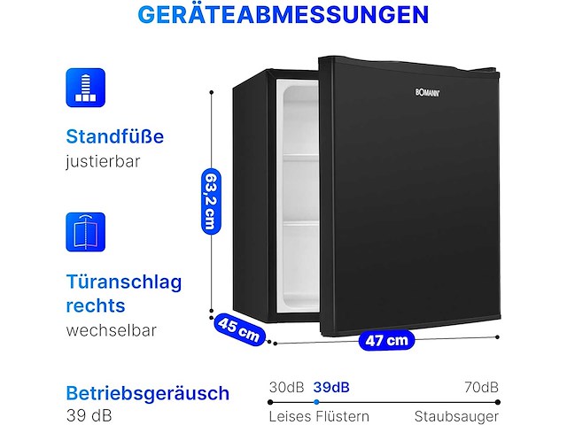 Bomann kb 7347 mini-koelkast, 58 liter inhoud - afbeelding 5 van  5
