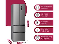 Bomann, koelkast & vriezer 400l roestvrij staal kg7354-roestvrij staal, capaciteit 251l koelkast & 149l vriezer - afbeelding 7 van  12