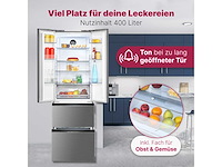 Bomann, koelkast & vriezer 400l roestvrij staal kg7354-roestvrij staal, capaciteit 251l koelkast & 149l vriezer - afbeelding 9 van  12