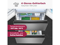 Bomann, koelkast & vriezer 400l roestvrij staal kg7354-roestvrij staal, capaciteit 251l koelkast & 149l vriezer - afbeelding 4 van  5