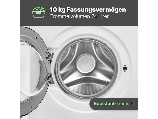 Bomann wasmachine 10 kg | max. 1400 tpm | 16 programma's - afbeelding 5 van  7