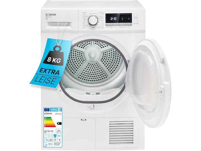 Bomann wtk 7181 condensordroger 8 kg - afbeelding 1 van  12