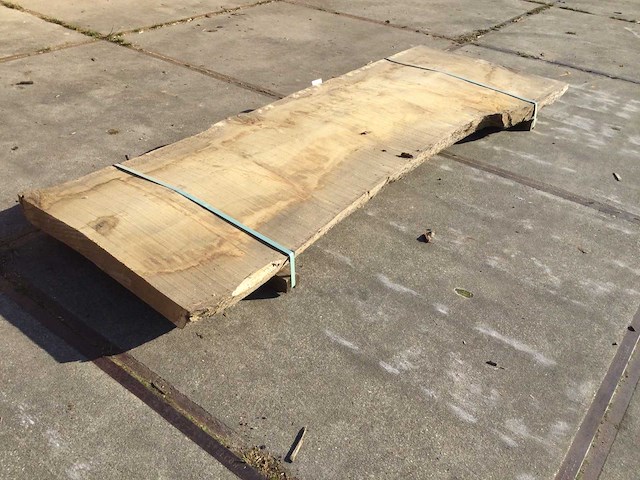 Boomstam tafelblad eiken 2900x900x90mm - afbeelding 1 van  8