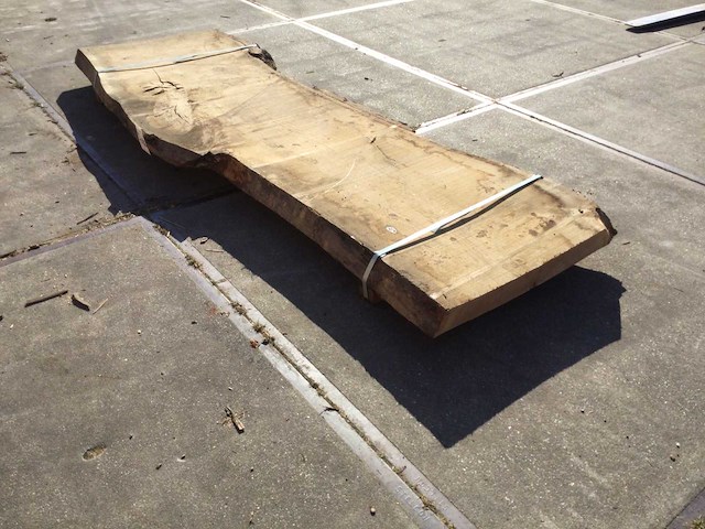 Boomstam tafelblad eiken 2900x920x80mm - afbeelding 4 van  8