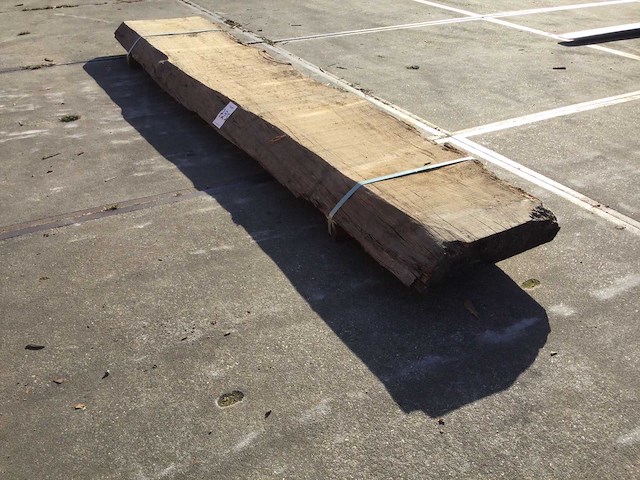 Boomstam tafelblad eiken 3160x500x100mm - afbeelding 4 van  8