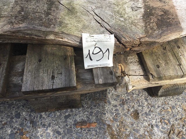 Boomstam tafelblad eiken 4100 x 400 x 80 mm ( 2 x ) - afbeelding 4 van  5