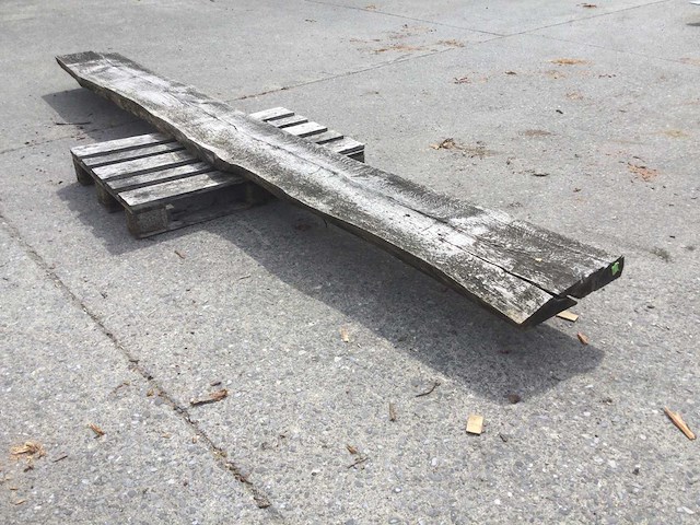 Boomstam tafelblad eiken 4100 x 400 x 80 mm - afbeelding 4 van  5