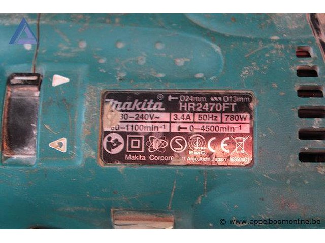 Boorhamer - makita - hr2470 set van 4 betonboren en beitel - makita - diverse maten - afbeelding 3 van  4