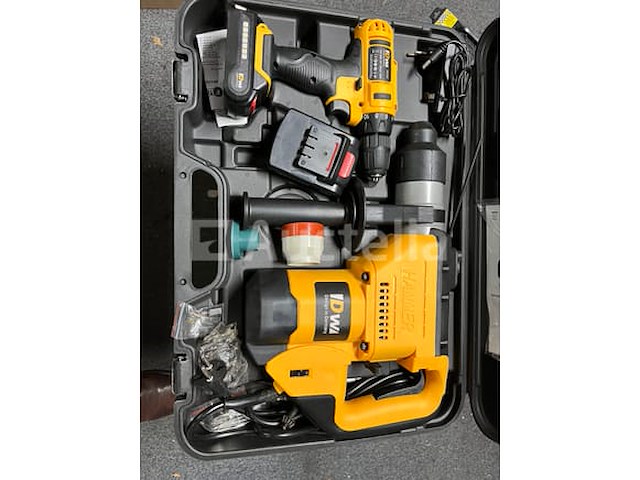 Boorhamer en accu schroevendraaier in koffer en stern elektrische knabbelschaar 500w - afbeelding 1 van  7