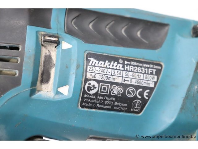Boormachine makita hr2631ft, 800w, werking niet gekend - afbeelding 3 van  3
