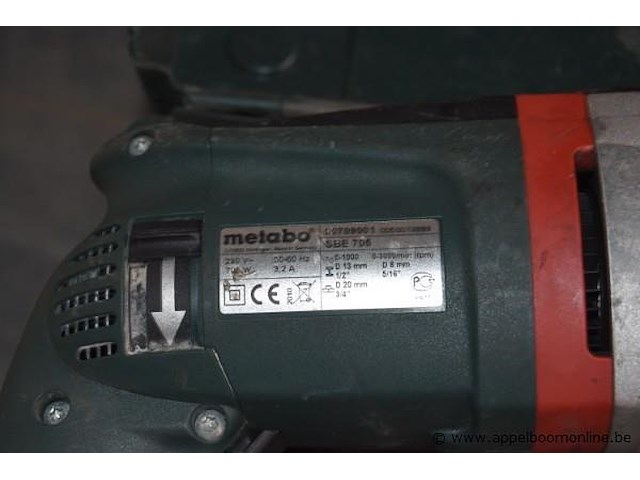 Boormachine, metabo, sbe 706, 230v, 705w, werking niet gekend - afbeelding 2 van  2