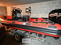 Boot highfield met buitenboordmotor en met strandtrailer - afbeelding 3 van  10