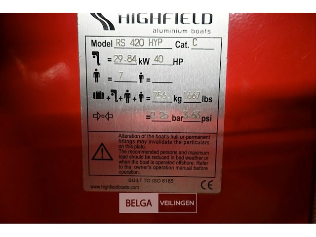 Boot highfield met strandtrailer - afbeelding 11 van  12