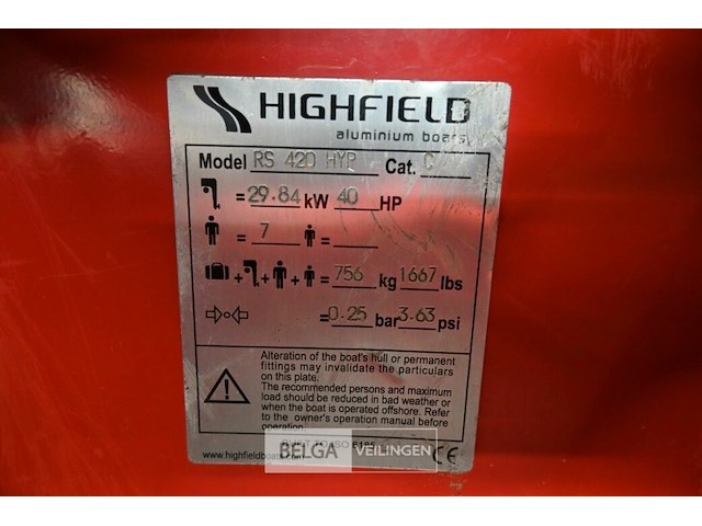 Boot highfield met strandtrailer - afbeelding 6 van  9
