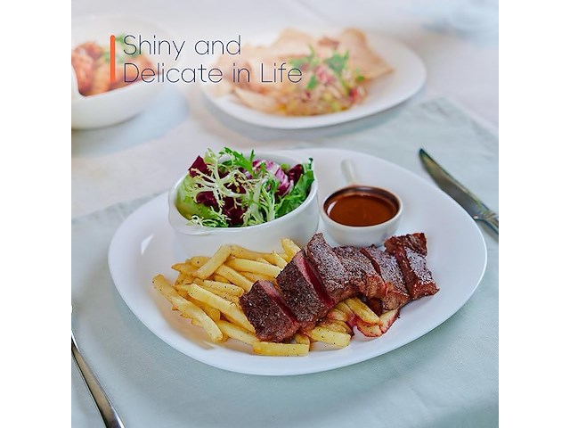 Bordenset laglint 25,4cm wit vierkant - afbeelding 5 van  5