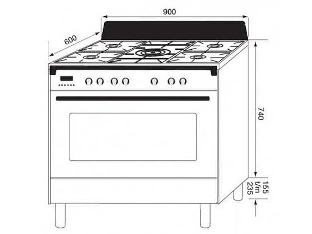 Boretti - cfbg901ixbe3 toscana - fornuis - afbeelding 3 van  4