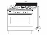 Boretti - cfbg901ixbe3 toscana - fornuis - afbeelding 4 van  5