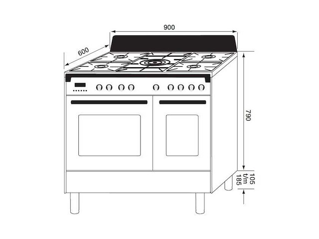 Boretti - cfbg902ixbe3 toscana - fornuis - afbeelding 1 van  1