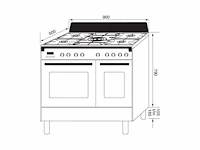 Boretti - cfbg902ixbe3 toscana - fornuis - afbeelding 3 van  3
