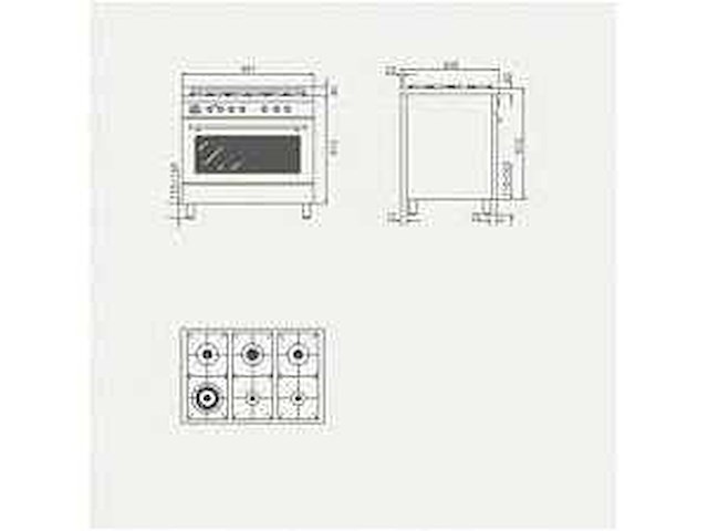 Boretti - ml9016gsixbe milano - fornuis - afbeelding 3 van  3