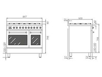 Boretti - mlg96dzwbe milano - fornuis - afbeelding 2 van  2